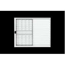 NPVG1215 3F - Veneziana 3 Folhas de Correr Grade 120x150cm Natural