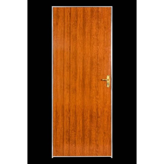 Porta Pronta de Madeira Castanha Direita 210x60cmcm Batente Aluminio