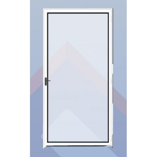 Porta Toda de Vidro Pivoltante 210X90cm Esquerda Liso Branca