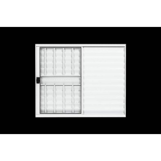 Veneziana 3 Folhas de Correr Grade 100x100cm Branca