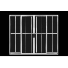 NPJGT1010 4F - Janela 4 Folhas de Correr Grade Total 100x100cm Natural