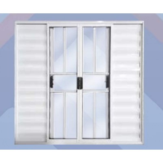 Veneziana 6 Folhas de Correr Grade 100x200cm Natural